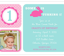 Hoppy Birthday Bunny - Customized Printable Invitation - Pink Aqua